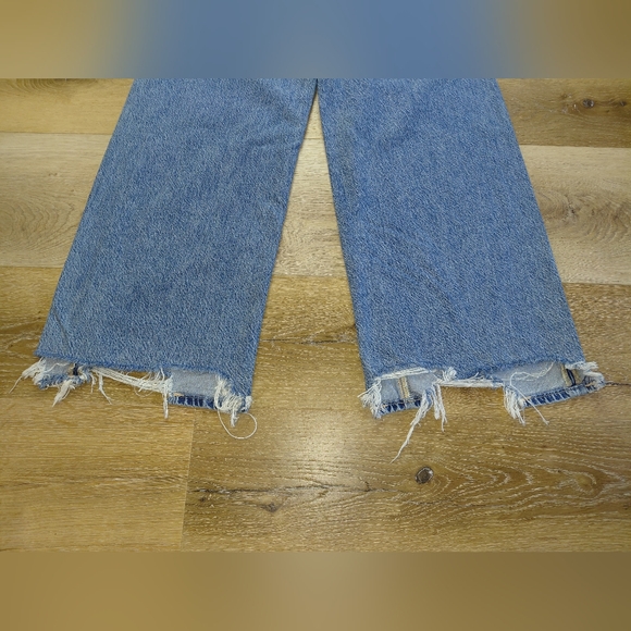 American Eagle Outfitters Light Blue Flare Baggy Jeans Super High Rise Sz 6 - Picture 14 of 15